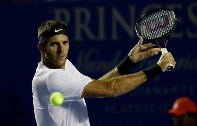 Tennis - Mexican Open - Men's Singles - Second Round - Acapulco, Mexico - 01/03/17 - Argentina's Juan Martin Del Potro in action against Serbia's Novak Djokovic. Picture taken March 1, 2017. REUTERS/Henry Romero