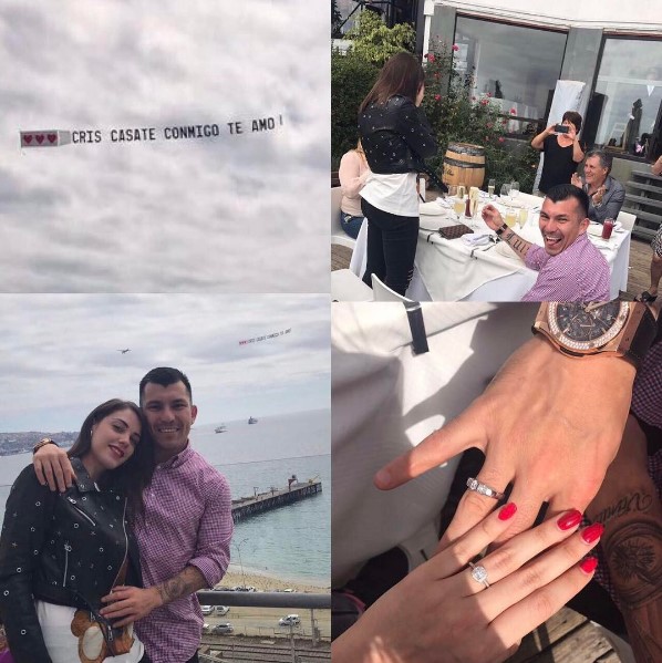 La emotiva propuesta de matrimonio del futbolista chileno Gary Medel (FOTO)