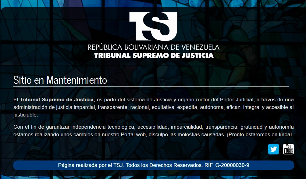 Se volvió a caer la página del Tribunal Supremo de Justicia (Foto)