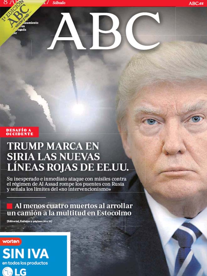 Portadas de la prensa internacional de este sábado 08 de abril de 2017