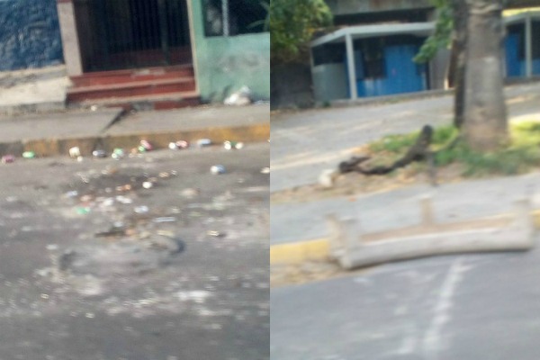 Así amanecieron las calles de Caricuao tras las protestas nocturnas de este #11Abr