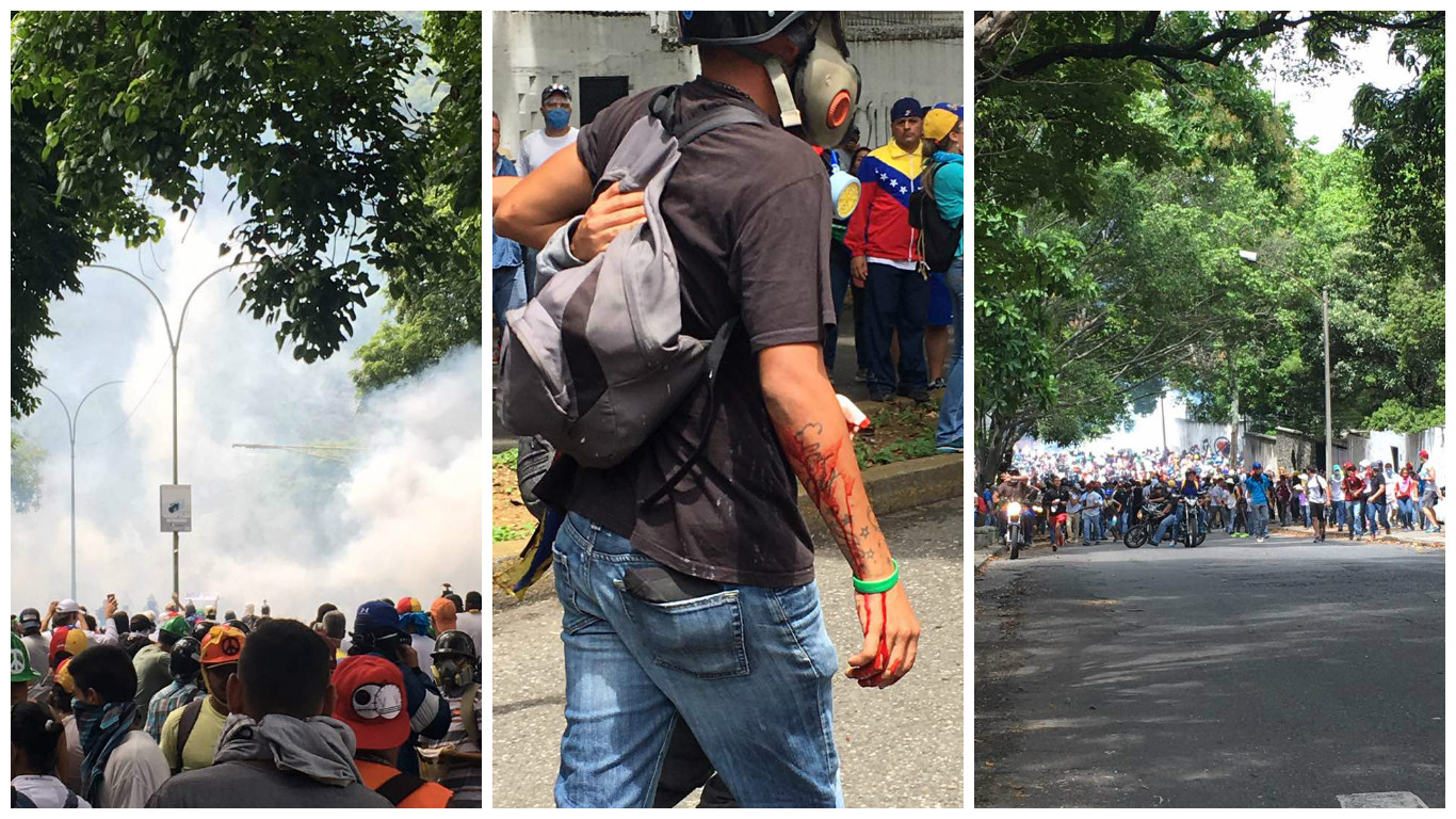 Con lacrimógenas reprimen a manifestantes en La Castellana #1May (Fotos)