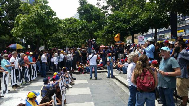 Concentración de la oposición en chacaito / Foto: Andrea Sandoval