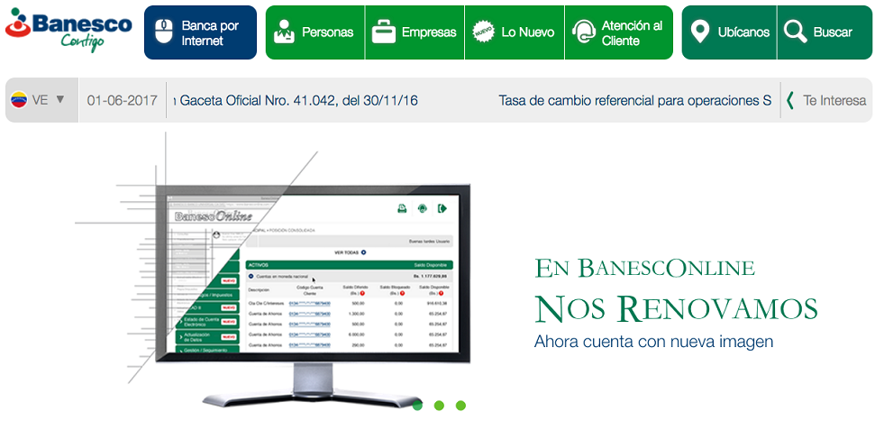 Aumentan los límites diarios para operaciones en BanescOnline