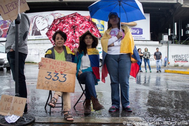 Sociedad civil en el trancazo de este miércoles en Caracas. Foto/Lapatilla