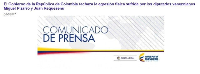 comunicado colombia