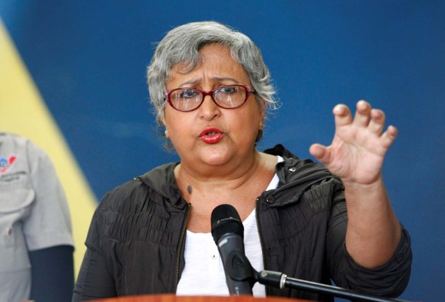 Venezuela's National Electoral Council (CNE) President Tibisay Lucena addresses the media during a simulation of the government's official July 30 vote for a new assembly, in Caracas, Venezuela July 16, 2017. REUTERS/Christian Veron