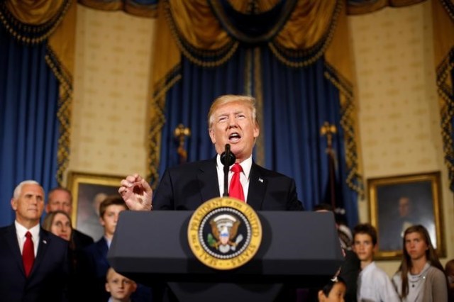 El presidente de Estados Unidos, Donald Trump, en una conferencia en la Casa Blanca en Washington, jul 24, 2017. REUTERS/Joshua Roberts