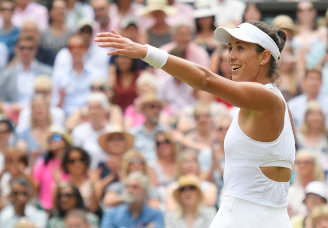  Garbine Muguruza celebra su triunfo sobre Magdalena Rybarikova    REUTERS/Toby Melville