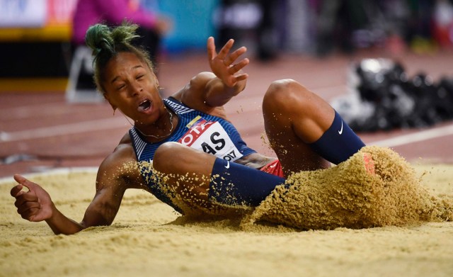 Athletics - World Athletics Championships - Women's Triple Jump Final – London Stadium, London, Britain - August 7, 2017. Yulimar Rojas of Venezuela in action. REUTERS/Dylan Martinez