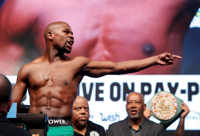 El boxeador estadounidense Floyd Mayweather.  Joe Camporeale-USA TODAY Sports