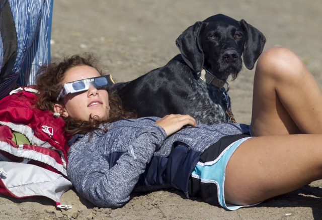 MENAN, ID - AUGUST 21: Locals and travelers from around the world gather on Menan Butte to watch the eclipse on August 21, 2017 in Menan, Idaho. Millions of people have flocked to areas of the U.S. that are in the "path of totality" in order to experience a total solar eclipse. Natalie Behring/Getty Images/AFP