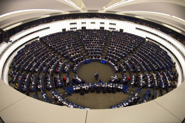 European Commission President Jean-Claude Juncker delivers his State of the Union speech at the European Parliament in Strasbourg, eastern France, on September 13, 2017.  / AFP PHOTO / PATRICK HERTZOG