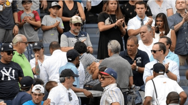 La pequeña recibió los primeros auxilios en el estadio de los Yanquis de Nueva York