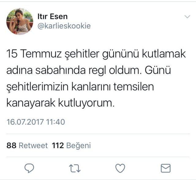 Tuit de Miss Turquia