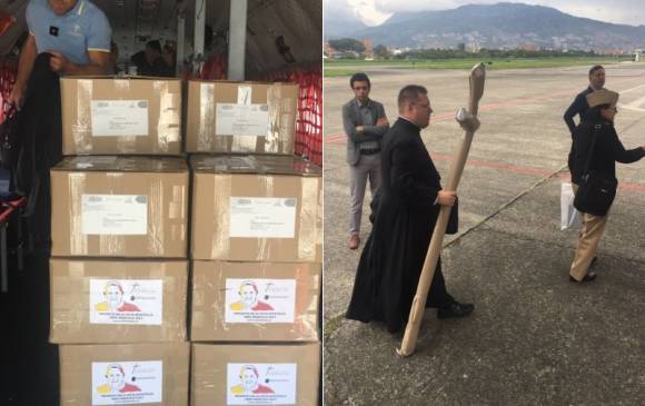 Foto: El báculo del Papa y 700.000 hostias ya están en Medellín / El colombiano 