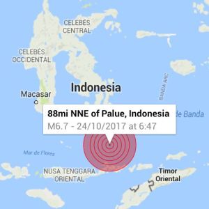 Un terremoto de 6,7 sacude el mar en la región central de Indonesia