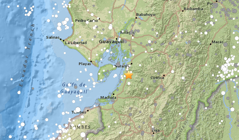 Sismo de 5,8 sacudió a medianoche Ecuador