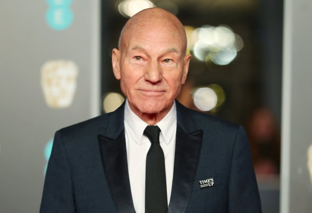 Sir Patrick Stewart arrives at the British Academy of Film and Television Awards (BAFTA) at the Royal Albert Hall in London, Britain, February 18, 2018. REUTERS/Hannah McKay