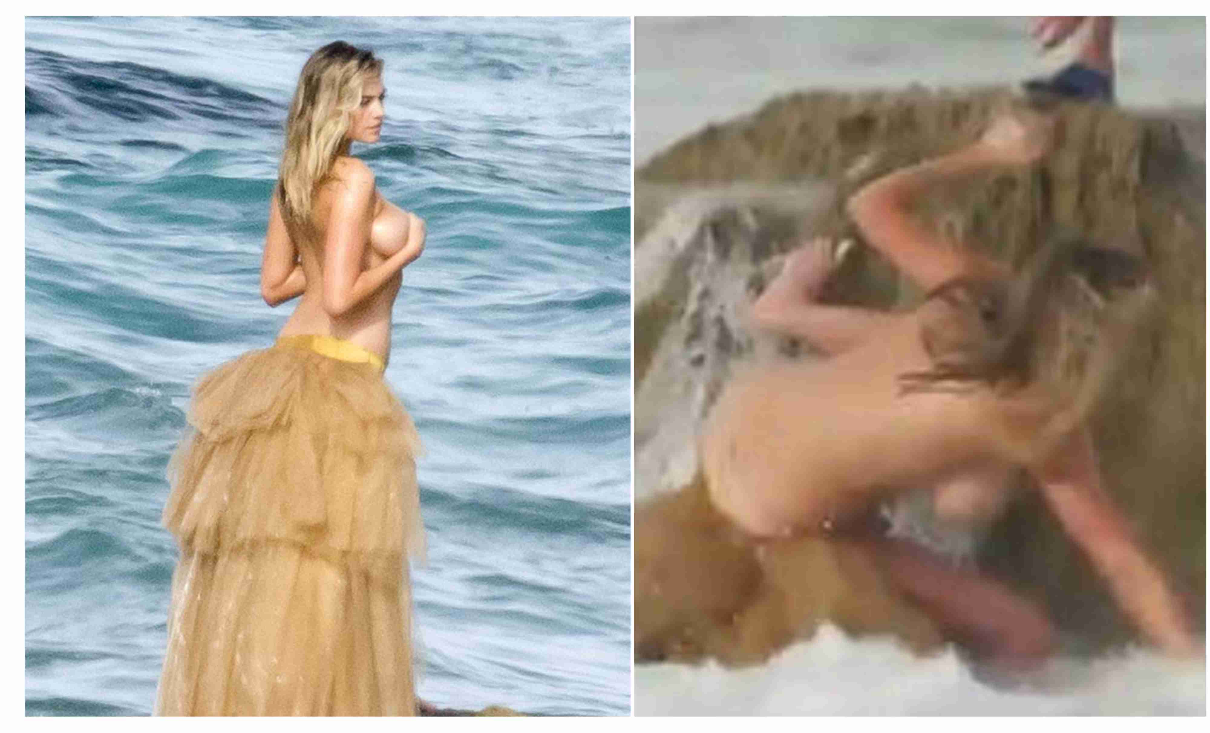 ¡Se le vio el alma! Así fue la caída de la supermodelo Kate Upton (Video)