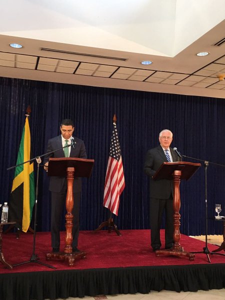 tillerson jamaica rueda de prensa