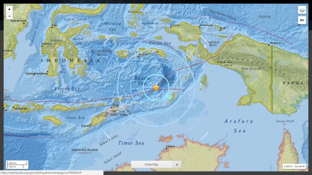 Sismo en Indonesia. Foto: @earthquakevt 