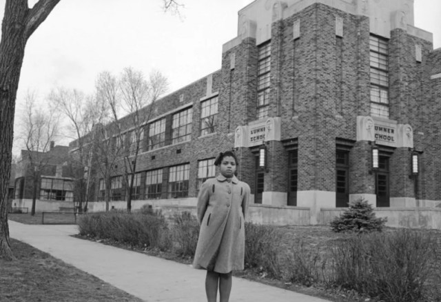 Getty Images Linda Brown outside Sumner