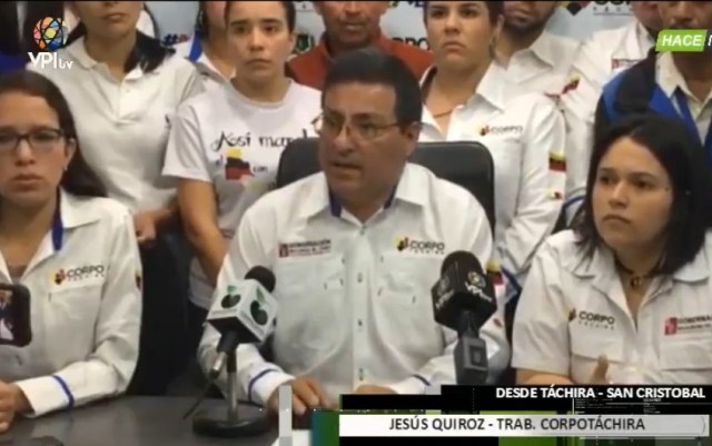 Trabajadores de CorpoTáchira / Foto captura tv vía VPI