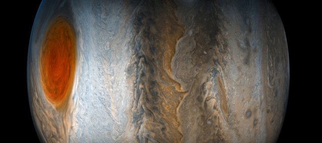 Jupiter's Great Red Spot is shown in this photo taken July 10, 2017.  The vista was created by citizen scientists Gerlad Eichstadt and Sean Doran using data from the JunoCam imager on the Juno spacecraft at a distance of 10,274 miles (16,535 km) from the tops of the clouds of the planet according to NASA.   NASA/JPL-Caltech/SwRI/MSSS/Gerald Eichstadt/Sean Doran/Handout via REUTERS  ATTENTION EDITORS - THIS IMAGE WAS PROVIDED BY A THIRD PARTY