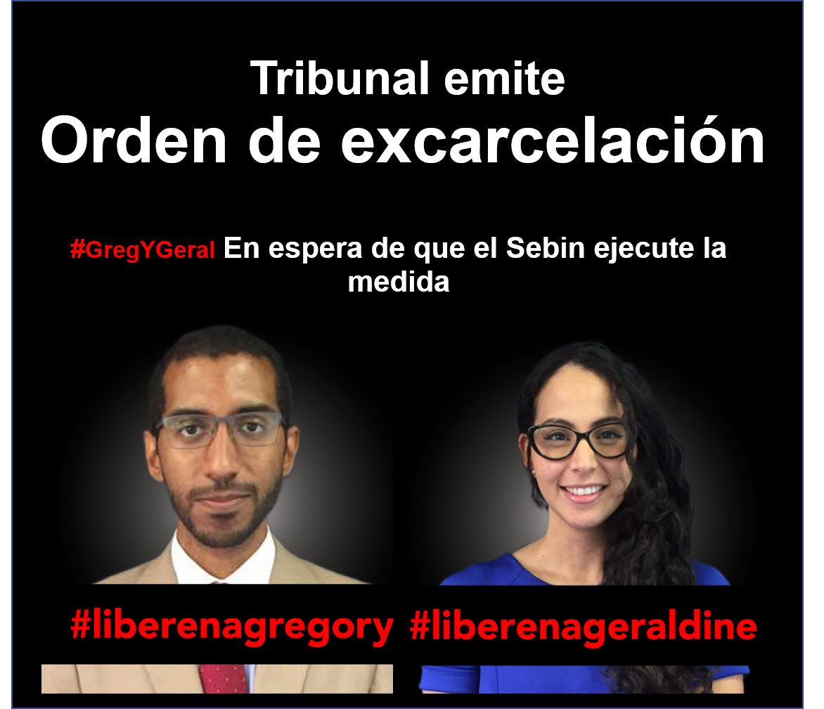 Tribunal ordena al Sebin liberar a Gregory Hinds y Geraldine Chacón