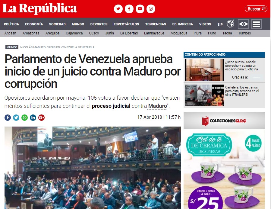 Así reseñan los medios internacionales el juicio contra Maduro aprobado por la AN