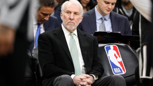 El entrenador de los San Antonio Spurs, Gregg Popovich. @NBCSWarriors