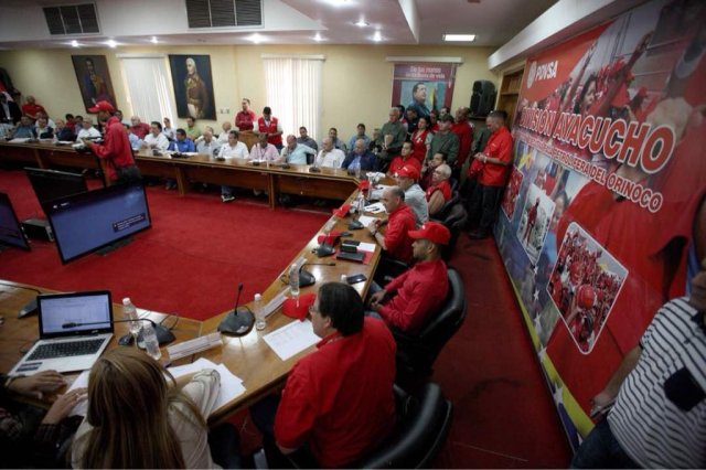 Reunión en  San Tomé División Ayacucho de la Faja Petrolífera del Orinoco con empresarios contratistas el 5 de Mayo de 2018 / Foto @Pdvsa