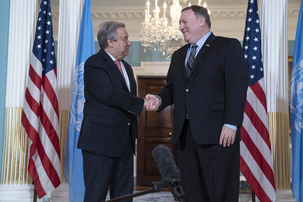 Pompeo y Guterres se reúnen tras salida de EEUU del Consejo de DDHH de la ONU