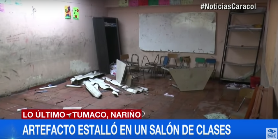 Estalla un artefacto explosivo en una escuela colombiana sin causar víctimas