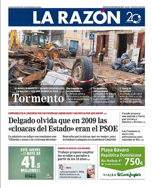 Portadas de la prensa internacional de este jueves 11 de octubre