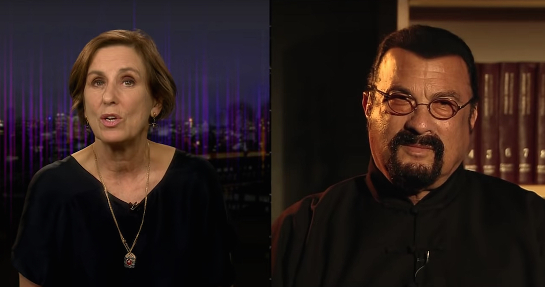 ¡Se picó el hombre! Steven Seagal abandonó entrevista tras ser interrogado por casos de agresión sexual (VIDEO)