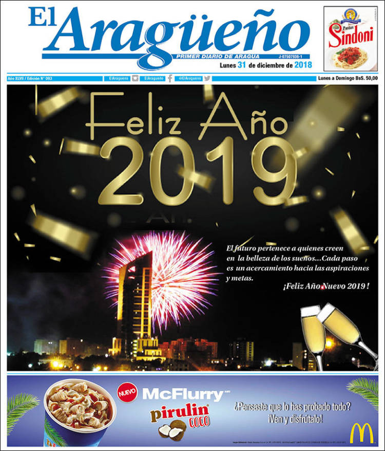 Portadas de este miércoles 2 de enero de 2019