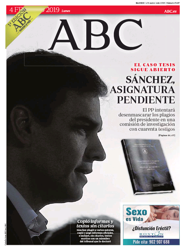 Portadas de la prensa internacional de este lunes 4 de febrero de 2019