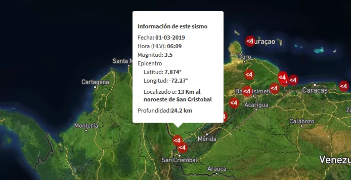 Sismo de magnitud 3.5 en San Cristóbal