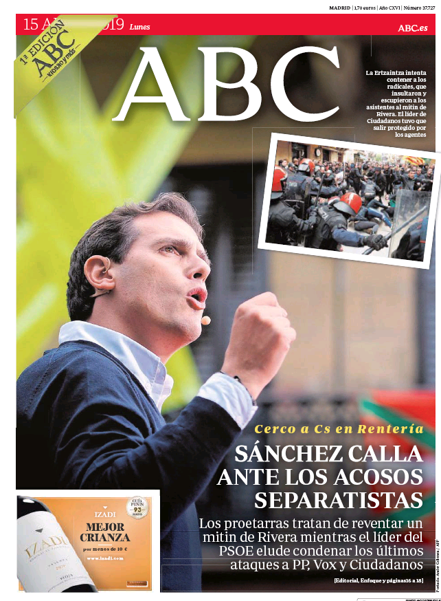 Portadas de la prensa internacional de este lunes 15 de abril de 2019