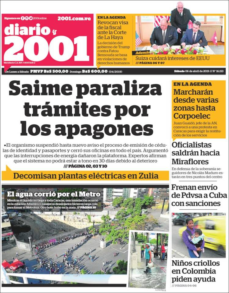 Portadas de este sábado 6 de abril de 2019