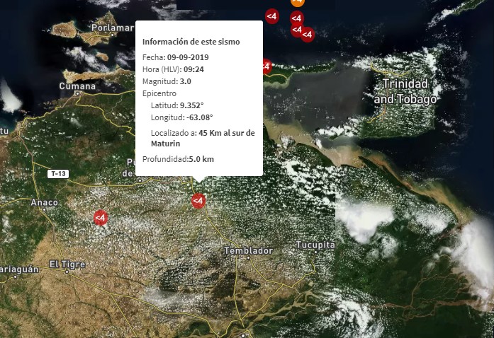 Sismo de 3.0 sacudió el sur de Maturín