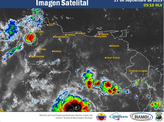 El estado del tiempo en Venezuela este viernes #27Sep, según el Inameh