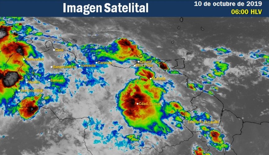 El estado del tiempo en Venezuela este jueves #10Oct, según el Inameh