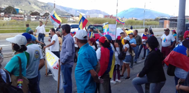 Manifestación en Mérida en apoyo a Guaidó. @leoperiodista