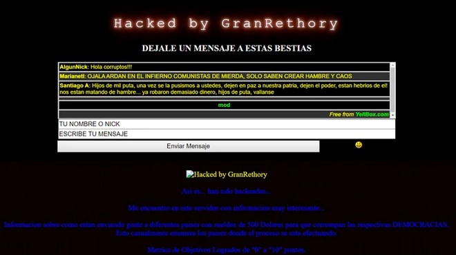 Hackearon el sitio web del Foro de Sao Paulo (Fotos)