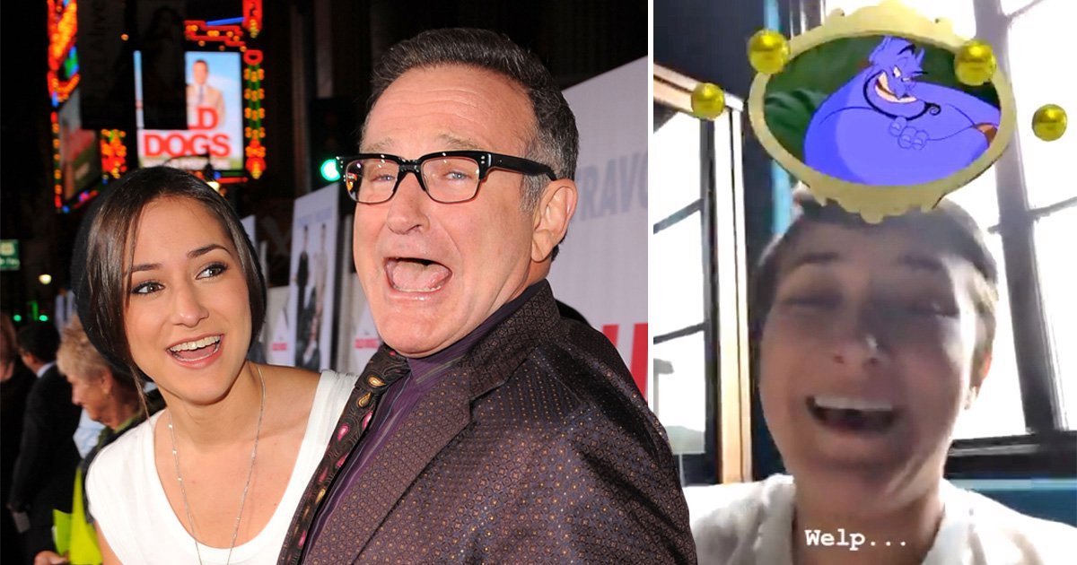 La hija de Robin Williams probó famoso filtro de Disney en Instagram… y le salió un personaje interpretado por su padre (VIDEO)