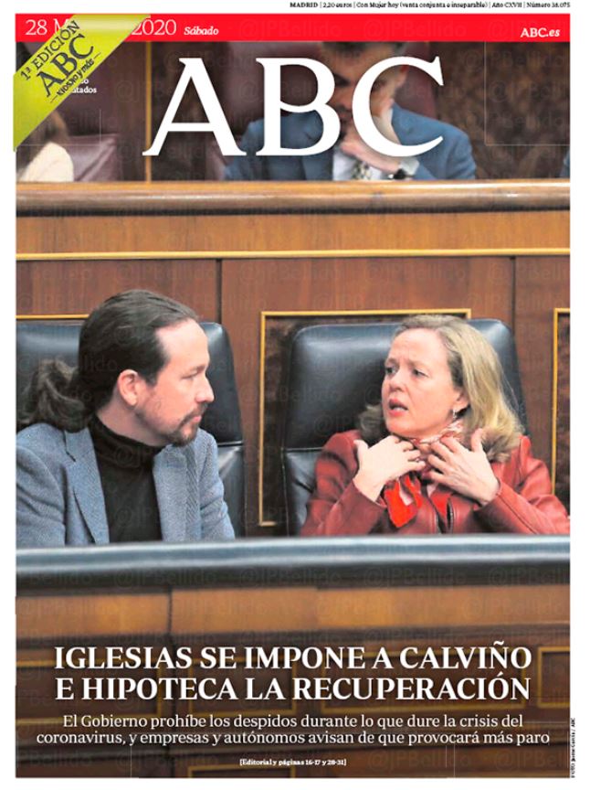 Portadas de la prensa internacional de este sábado 28 de marzo de 2020