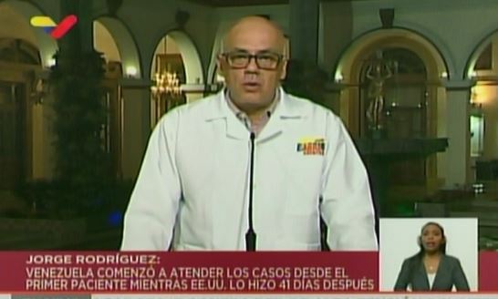 Jorge Rodríguez reporta segundo fallecimiento por coronavirus en Venezuela